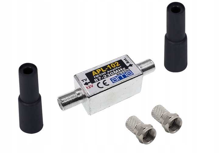 Wzmacniacz antenowy FM VHF zewnętrzny DAB+ DVB-T2 APL-102e 25 dB 12V