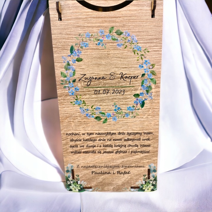 Pudełko na Wino z Nadrukiem Prezent Ślub Wesele