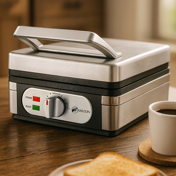 MOCNA GOFROWNICA MYLCON Z REGULACJĄ TEMPERATURY 2 DUŻE CHRUPIĄCE GOFRY