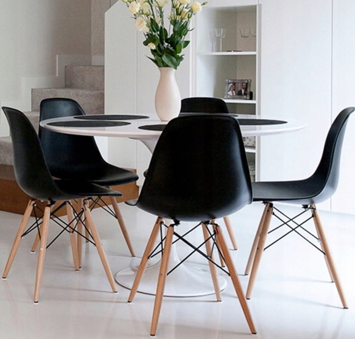 Krzesło Skandynawskie CZARNE TANIE Do Salonu Kuchni Biura WERSJA