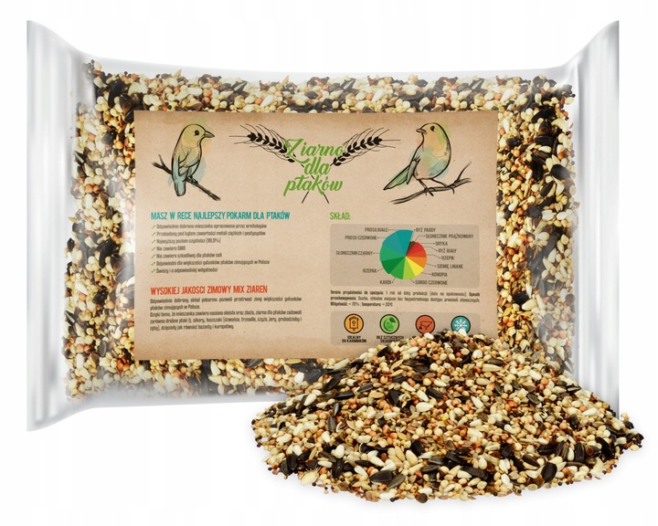 DUŻY KARMNIK KARMIDŁO NA KARMĘ POKARM DLA PTAKÓW TRIXIE + ZIARNO 1KG
