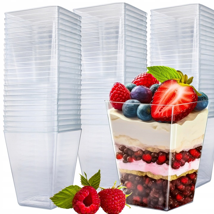 PUCHARKI do DESERÓW POJEMNIK NA ŻYWNOŚĆ na DESERY na DESERKI 24szt 150ml