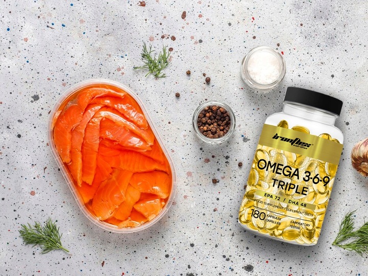 IRONFLEX OMEGA 3-6-9 TRIPLE 180 kaps KWASY TŁUSZCZOWE OLEJ RYBI + LNIANY