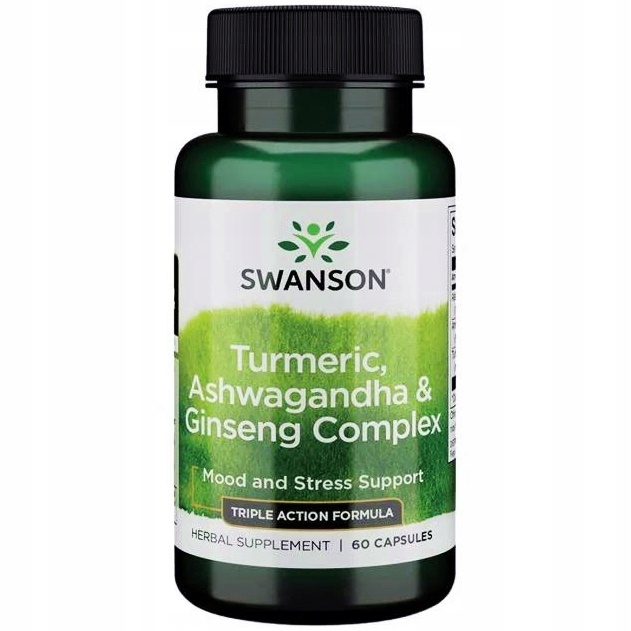 SWANSON Turmeric ASHWAGANDHA Ginseng ŻEŃ-SZEŃ stres