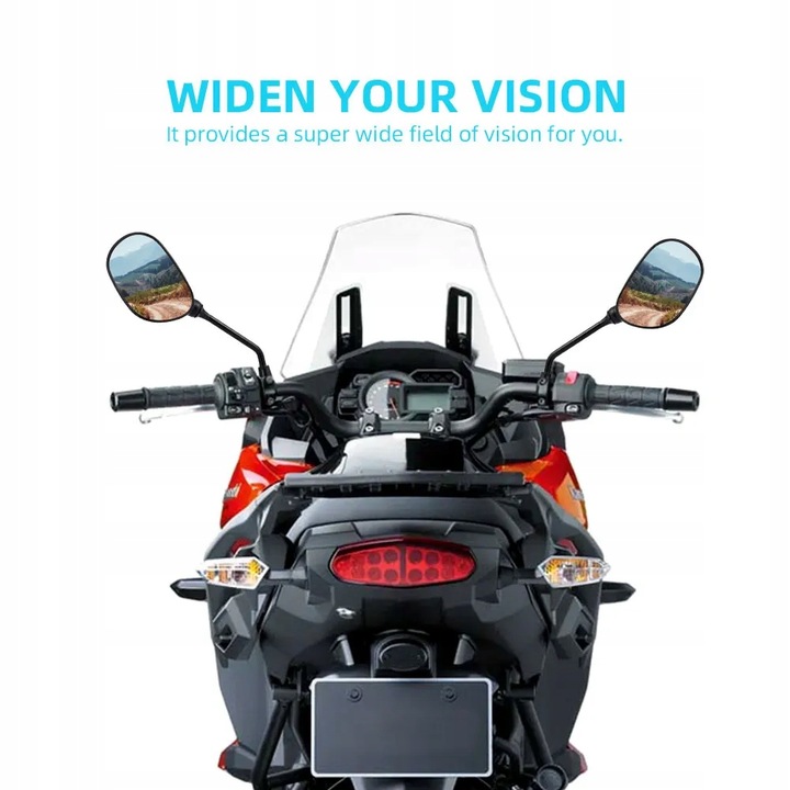 LUSTERKA DO SKUTERA MOTOCYKLA QUADA ATV UNIWERSALNE M8 M10 OBEJMY REDUKCJE