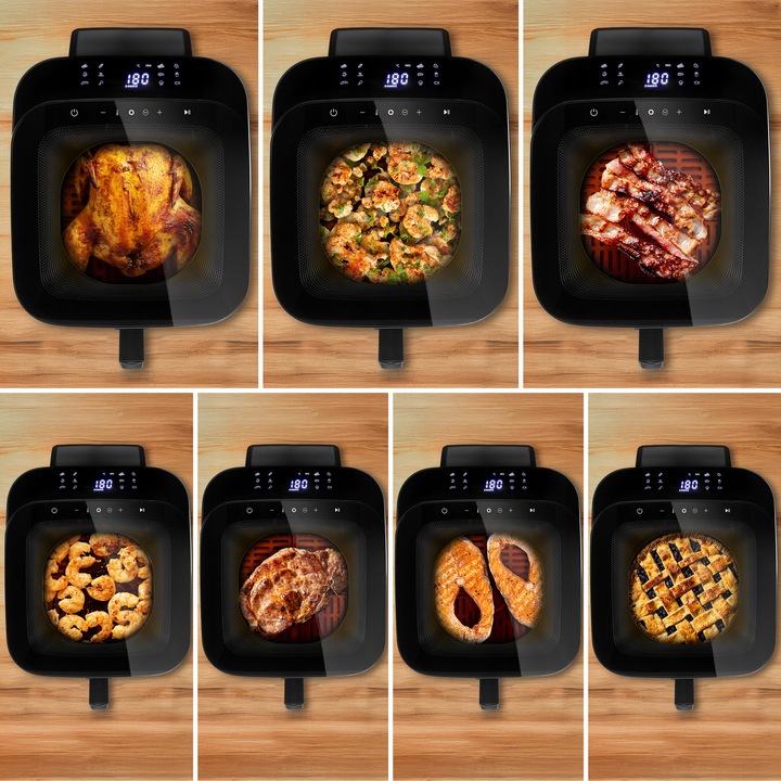 Frytkownica beztłuszczowa 6,5L Air Fryer Yoer 1700W +Duże okno 12 programów