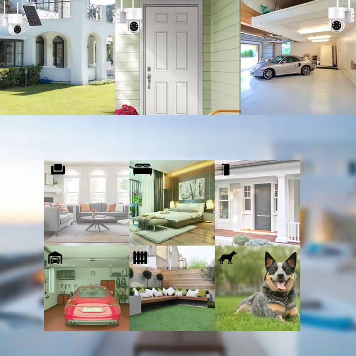 ZEWNĘTRZNA KAMERA SOLARNA OBROTOWA IP WIFI 4MP FULL HD DO MONITORINGU KARTA