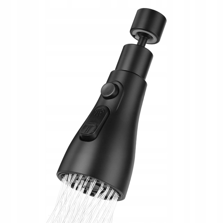PRZEDŁUŻACZ KRANU KUCHENNEGO AERATOR PERLATOR 3 FUNKCJE 360° CZARNY