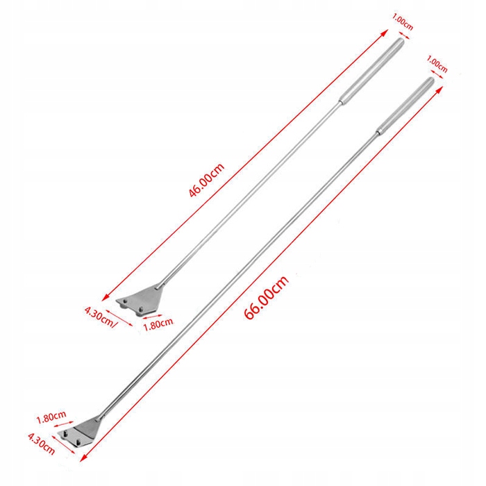 SKROBAK DO SZYB DO GLONÓW CZYŚCIK DO AKWARIUM STAL 46CM +10x żyletka