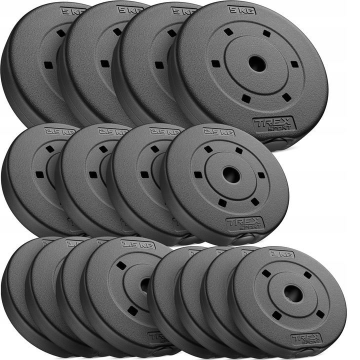 Hantle regulowane bitumiczne 40kg zestaw hantli gryf obciążenia Trex