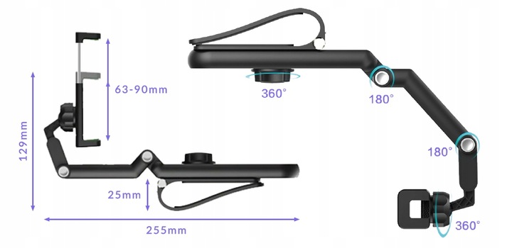 SAMOCHODOWY UCHWYT NA TELEFON NA OSŁONĘ PRZECIWSŁONECZNĄ DO AUTA REGULOWANY