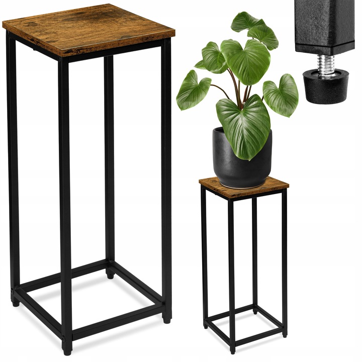 KWIETNIK STOJĄCY METALOWY RUSTYKALNY LOFTOWY STOJAK PÓŁKA NA KWIATY