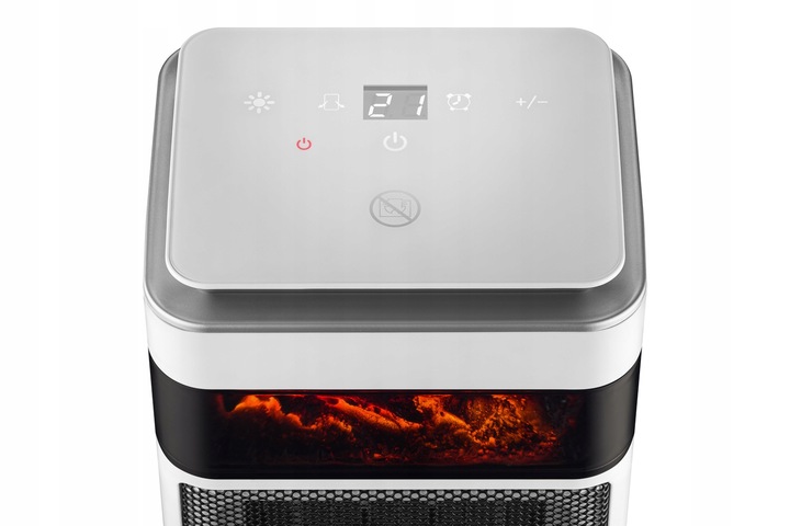Termowentylator Grzejnik ceramiczny FARELKA Efekt Płomienia Panel LCD