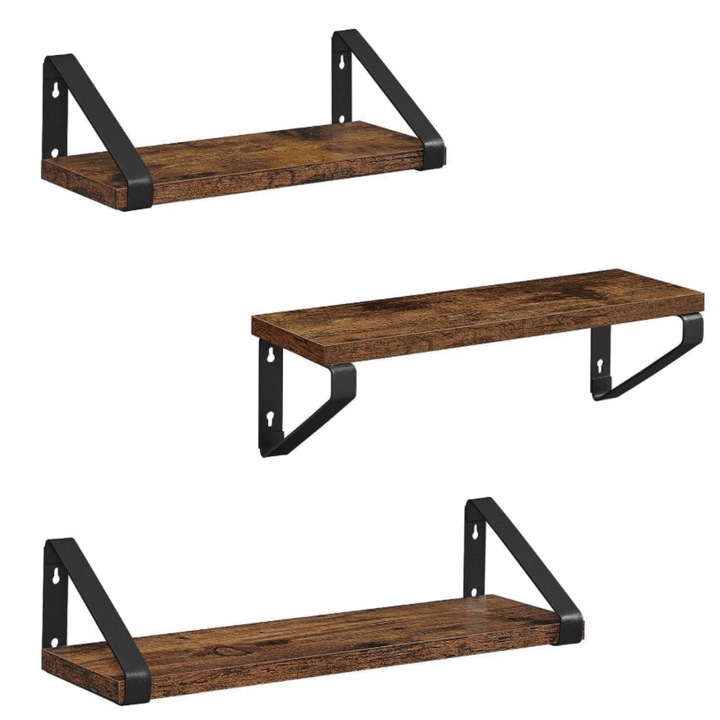 Zestaw półek ściennych wiszących rustic loft styl industrialny 3