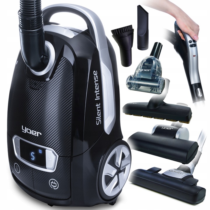 Odkurzacz workowy Cichy Yoer HEPA +6 szczotek INTELIGENTNY +PILOT