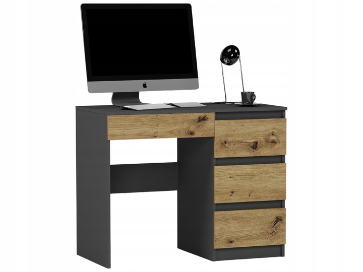 Meble Biurko komputerowe stolik 90cm antracyt mix artisan N34