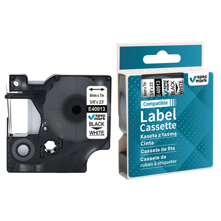 Taśma do DYMO D1 40913 9mm S0720680 ZESTAW 5 szt KOMPATYBILNA LABELMANAGER