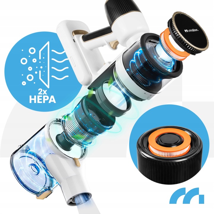 ODKURZACZ BEZPRZEWODOWY PIONOWY BEZWORKOWY ELEKTROSZCZOTKA LED 3W1