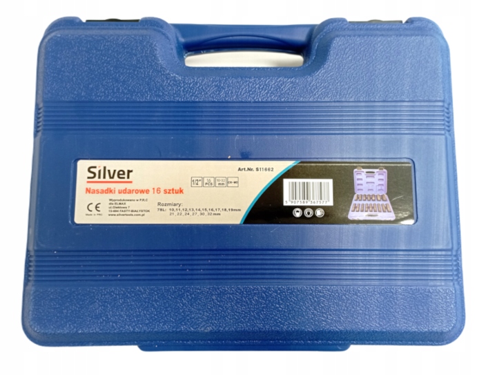 UDAROWE KLUCZE NASADOWE 1/2 NASADKI DŁUGIE 10-32mm 16 elementów