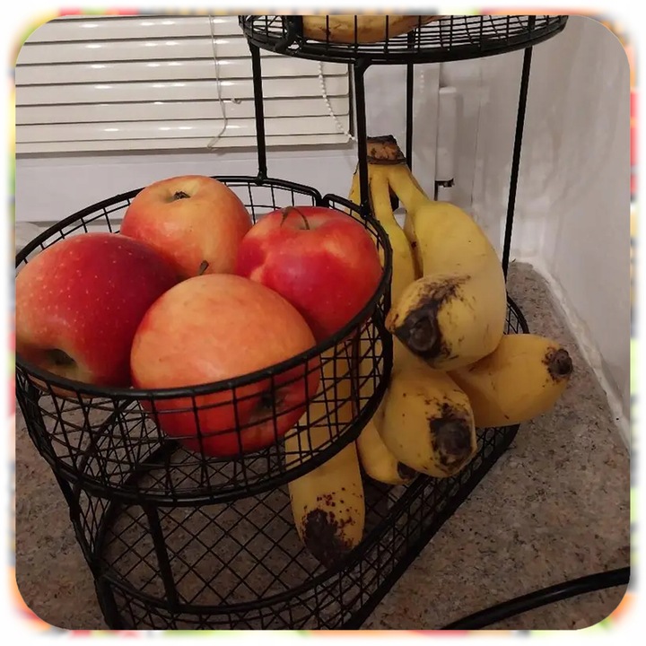 KOSZ NA OWOCE WARZYWA 3 POZIOMOWY METALOWY CZARNY KOSZYK STOJAK