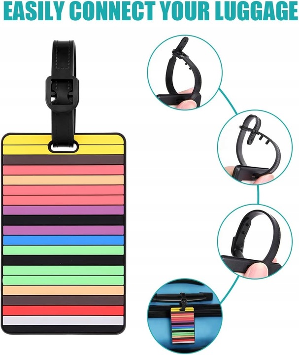 4x ZAWIESZKA DO BAGAŻU WALIZKI IDENTYFIKATOR ADRESOWNIK PRZYWIESZKA METKA