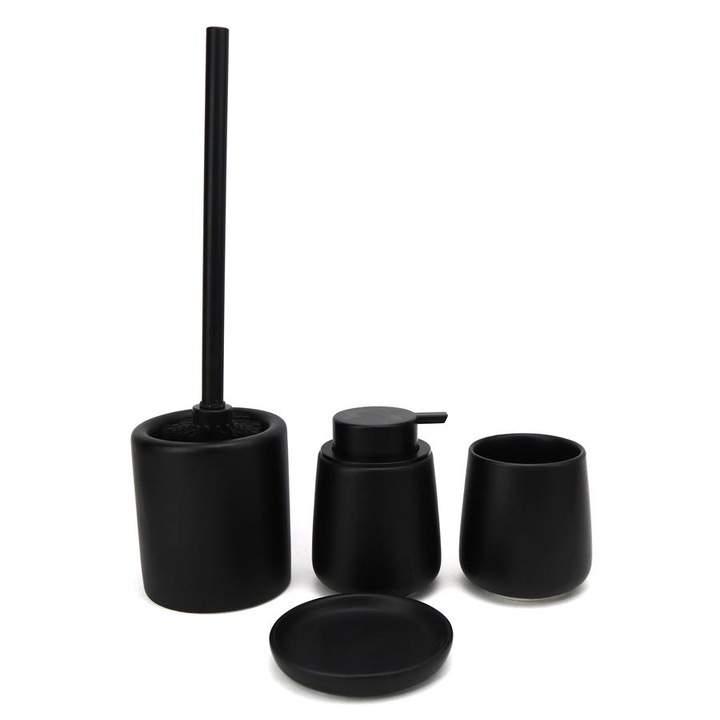 Dozownik mydła Dyspenser Płynu Ceramiczny Czarny Duży Ręczny z pompką