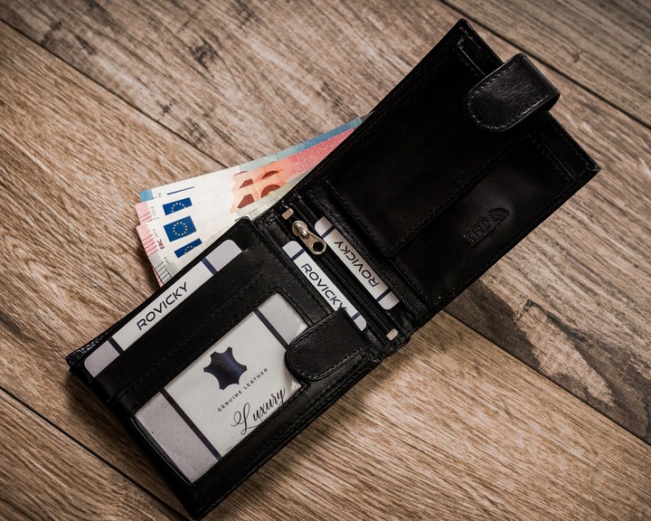 ROVICKY elegancki portfel męski skórzany STOP RFID