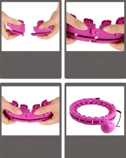 HULAHOP Z OBCIĄŻENIEM WYPUSTKAMI ODCHUDZAJĄCE SKŁADANE SMART HULA HOP