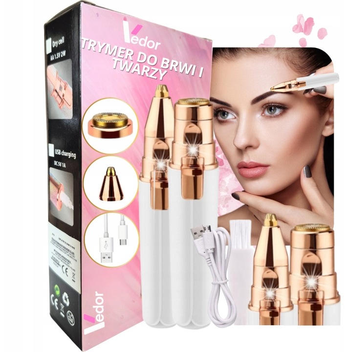 DEPILATOR DO BRWI TRYMER DO TWARZY DAMSKA GOLARKA