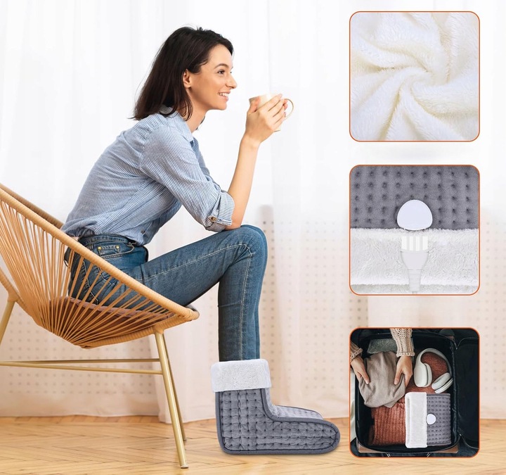 But Elektryczny Grzejący Ogrzewacz Do Stóp Ocieplacz Polarowy + Pilot Led