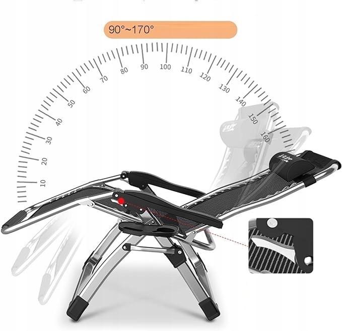 FOTEL OGRODOWY, LEŻAK PLAŻOWY, TURYSTYCZNY PODUSZKA + STOLIK Zero Gravity