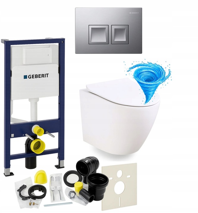 GEBERIT STELAŻ+PRZYCISK GEBERIT+WC TORNADO+DESKA+MATA, ZESTAW 7W1