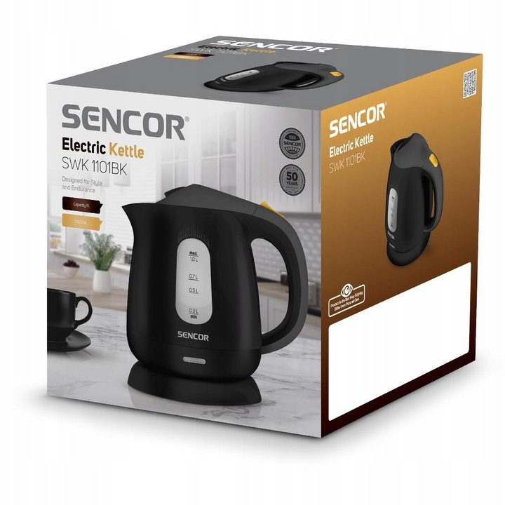 Czajnik elektryczny turystyczny Sencor SWK 1101BK 1100W 1L Czarny