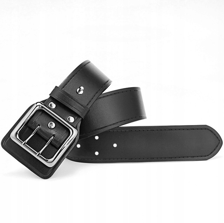 Pasek oficerski CZARNY wojskowy pas do spodni SKÓRZANY straż bojówki