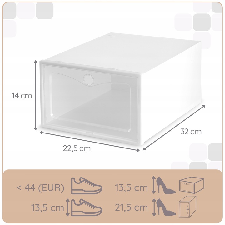 10x Modułowe Pudełka na buty Organizer szafka Pojemnik Składane do