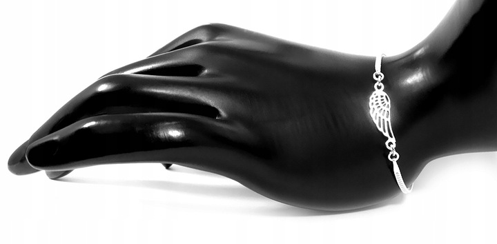 BRANSOLETKA SREBRNA CELEBRYTKA SKRZYDŁO ANIOŁA ZE SREBRA PRÓBY 925 B76