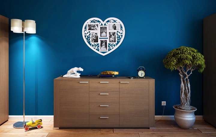 MULTI RAMKA BIAŁA 3D NA ZDJĘCIA ZDJĘCIE 10x15 ŚLUB FOTO SERCE DUŻE 58