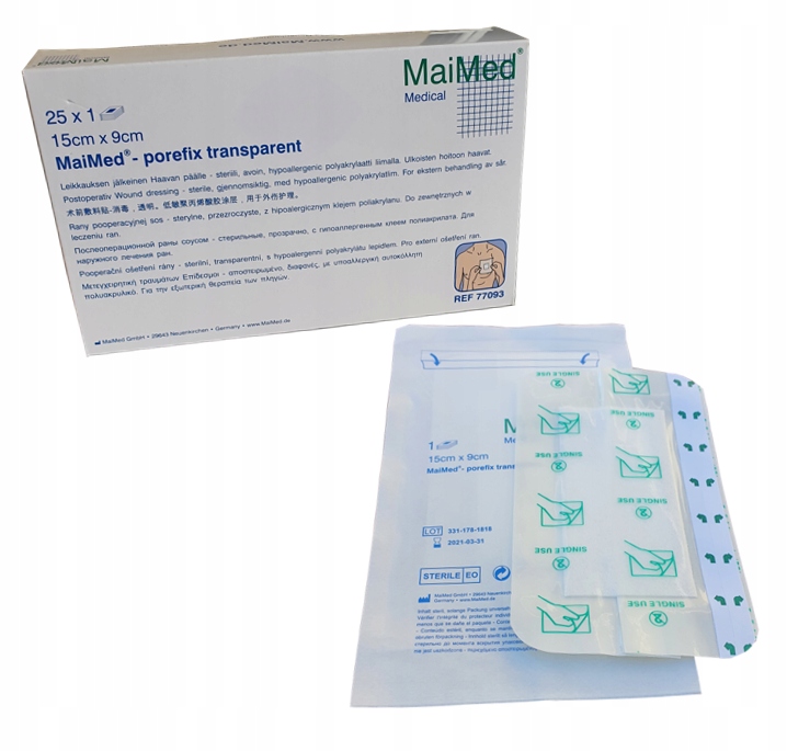 OPATRUNEK NA RANY JAŁOWY HYPOALERGICZNY Z WKŁADEM CHŁONNYM 15X9cm 25szt