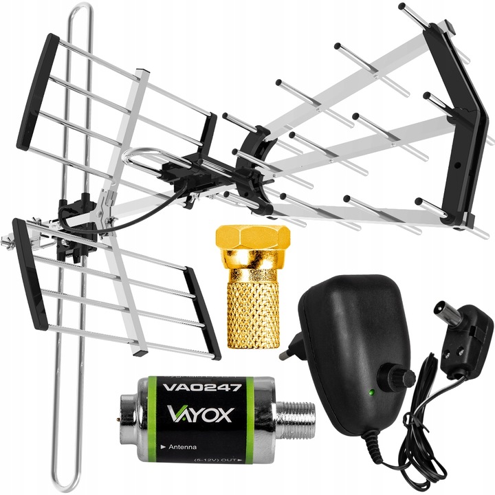 ANTENA DO TV NAZIEMNEJ DVB-T2 KIERUNKOWA COMBO 4K MUX8 LTE WZMACNIACZ MOCNA