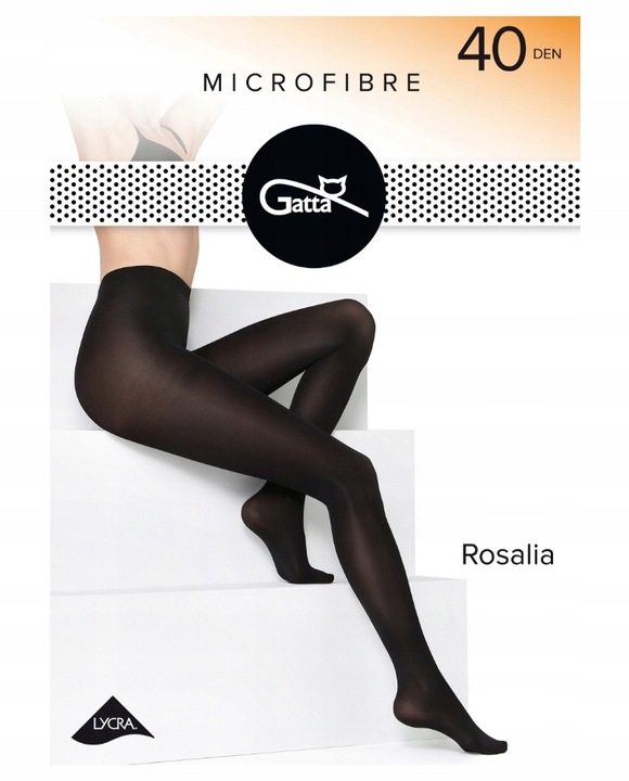 GATTA ROSALIA 40DEN rajstopy gładkie matowe z mikrofibry MOKKA - 3