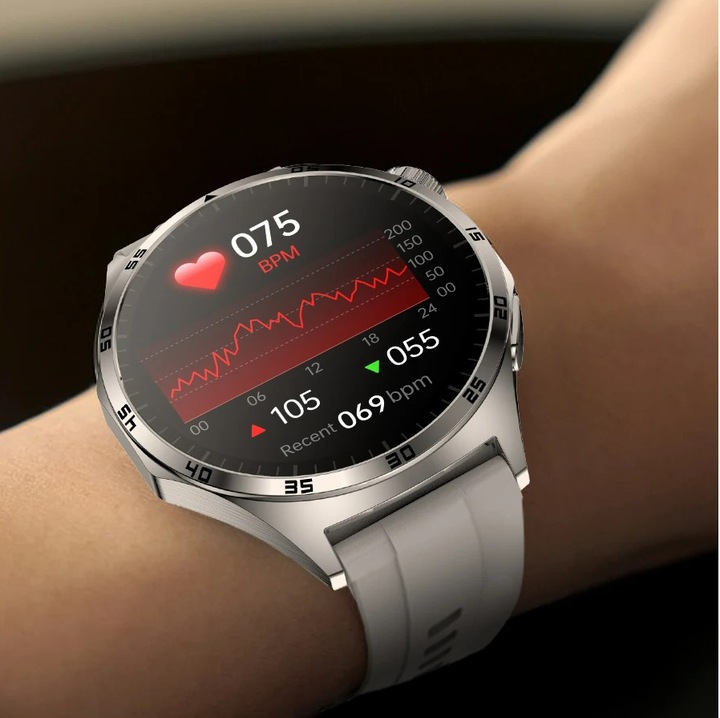 ZEGAREK MĘSKI SMARTWATCH DLA SENIORA EKG POMIAR CUKRU CIŚNIENIE TEMPERATURA