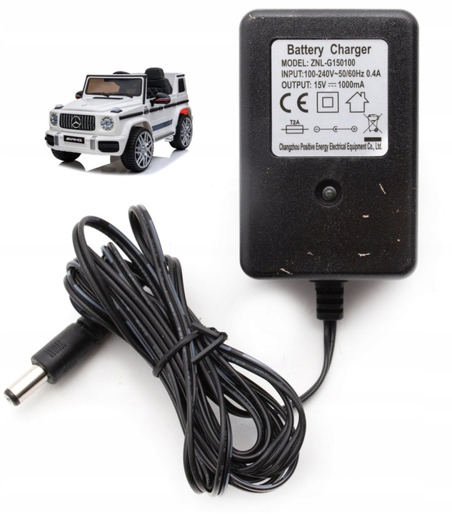 ORYGINALNA ŁADOWARKA 12V 1000mA zasilacz do pojazdów na akumulator z diodą