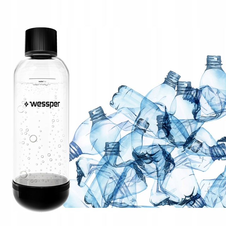 BUTELKA WESSPER DO SATURATORA WODY GAZOWANEJ AQUAFRIZZ CZARNA 0,8L BEZ