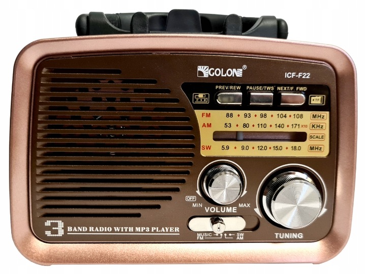 Radio Kuchenne Retro Am Fm Przenośne microSD Bluetooth 1200mAh