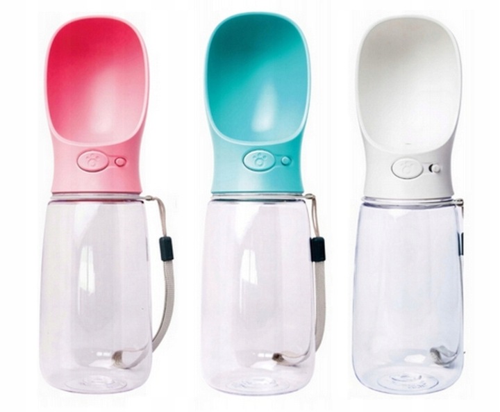 BUTELKA NA WODĘ DLA PSA BIDON POIDŁO MISKA 0,35L PRZENOŚNA SPACER TURYSTYCZ