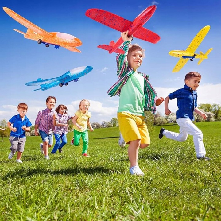 PISTOLET WYRZUTNIA SAMOLOTÓW ZE ŚWIATŁEM RZUTKA SAMOLOT STYROPIANOWY LED