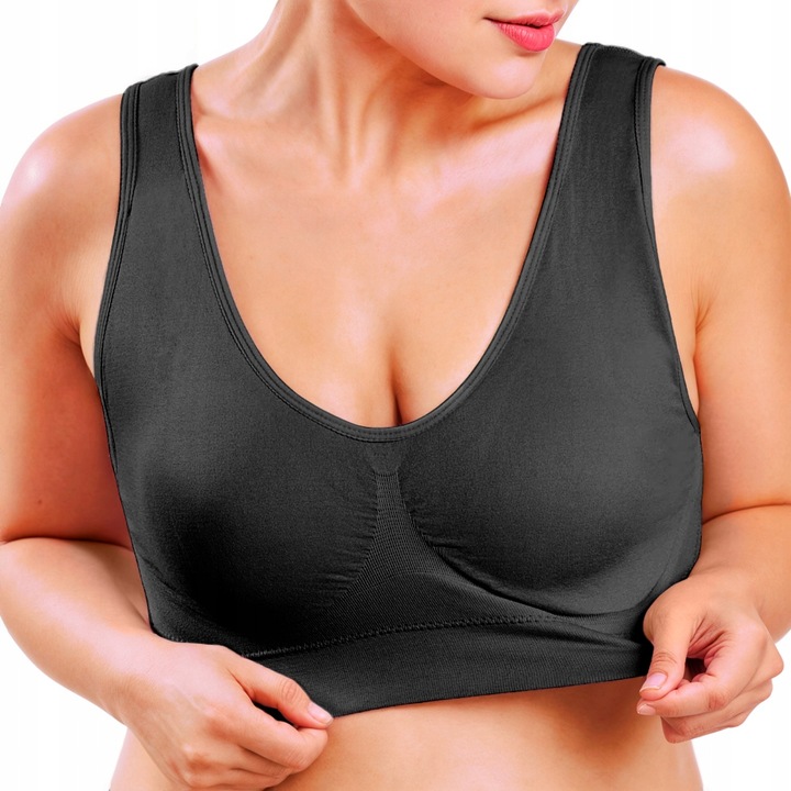 XL 3-pak Biustonoszy Bezszwowych bez Zapięć i Fiszbin z Push-up Wkładkami