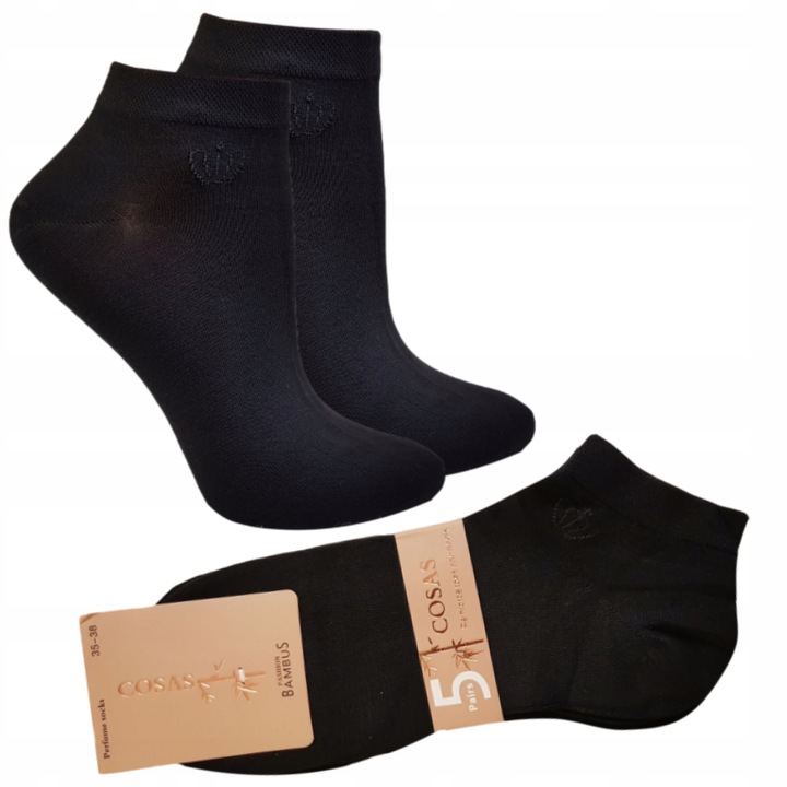 5 x SKARPETY STOPKI DAMSKIE BAMBUSOWE CZARNE