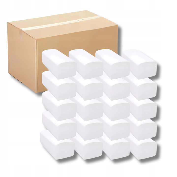 Ręcznik Papierowy GRUBY ZZ BIAŁA MAKULATURA 21x23 4000 LISTKÓW 20 x 200 H21