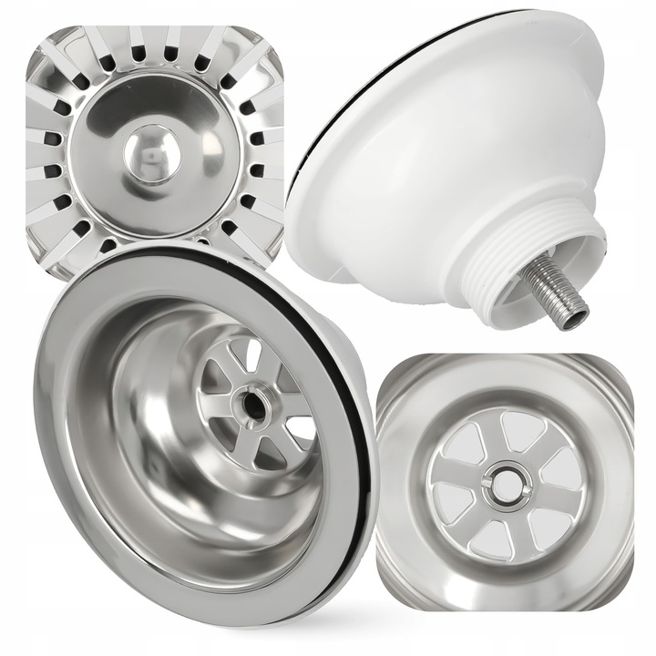 Odpływ Zlewu 3,5 SITKO METALOWE Korek Spust Syfon Zlewozmywaka Uniwersal MR